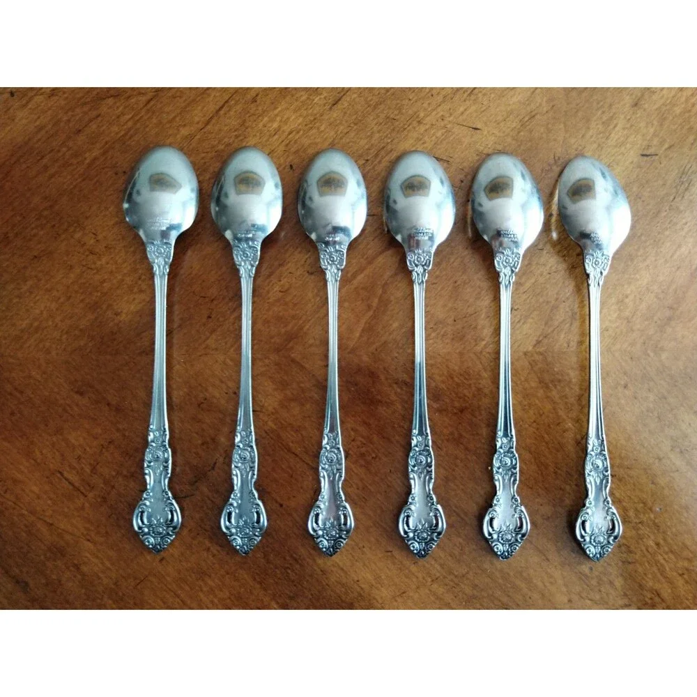 Vtg Lot 6x Northland by Oneida Baton Rouge Stainless Flatware Iced Teaspoon 7.2